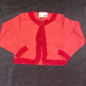 NEW- Lanvin petite girls size 4 coral cardigan